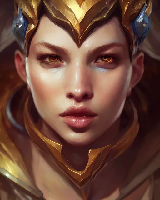 Image similar to league of legends portrait, au naturel, hyper detailed, digital art, trending in artstation, cinematic lighting, studio quality, smooth render, unreal engine 5 rendered, octane rendered, art style by klimt and nixeu and ian sprigger and wlop and krenz cushart.