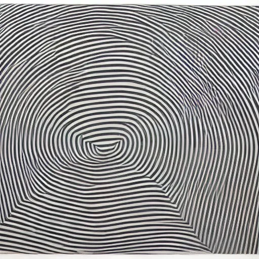 Image similar to river shapes ( water shapes ) curves ( black white red ) ( big circle ) bridget riley museum of modern art new york