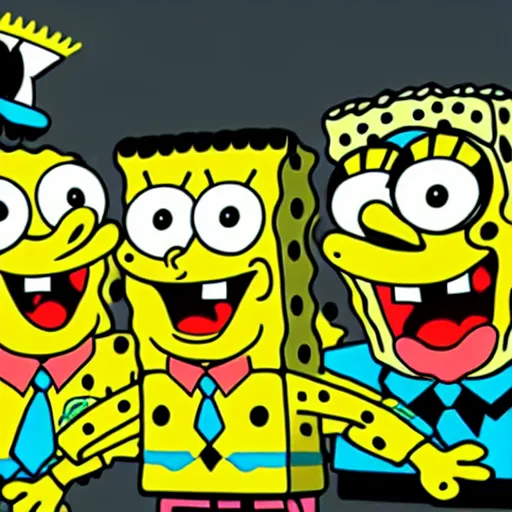 Prompt: spongebob army