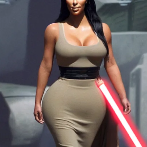 Prompt: kim kardashian in star wars