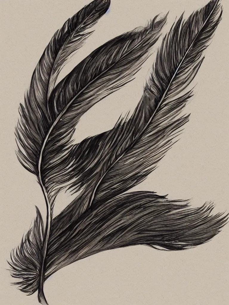 Prompt: feather by disney concept artists, blunt borders, rule of thirds