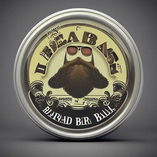 Image similar to 3 d render of vintage looking beard balm tin