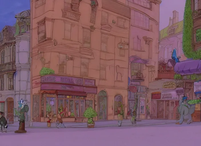 Image similar to now we creep through streets every night, through the windows, leaning out the sides, animated by don bluth, 8 k scan, vivid color