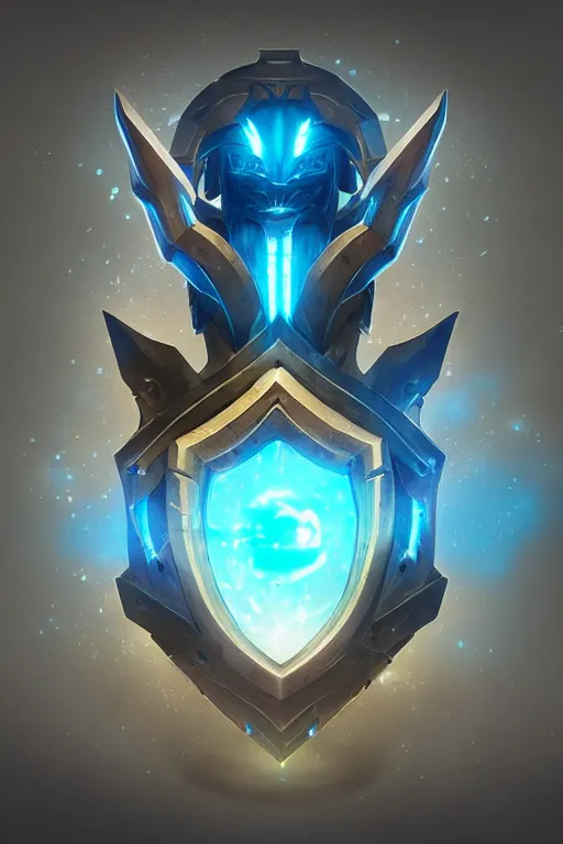 Image similar to shield fantasy epic legends game icon stylized digital illustration radiating a glowing aura global illumination ray tracing hdr fanart arstation by ian pesty and katarzyna da „ bek - chmiel