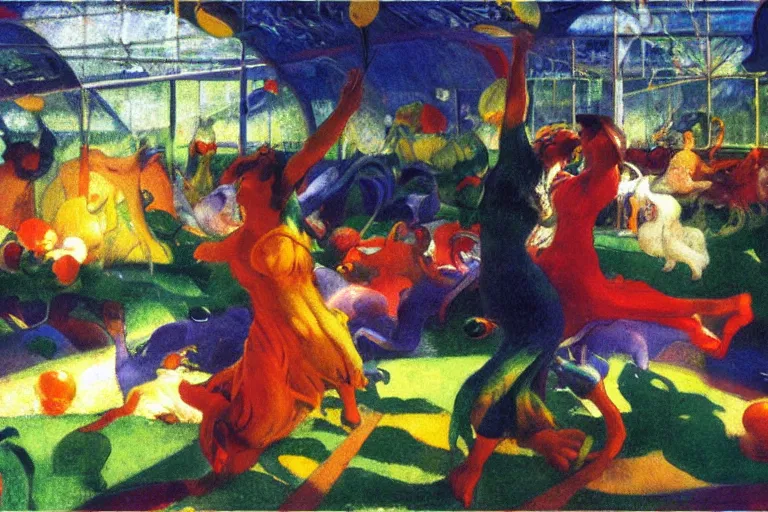 Prompt: joy is like the sunshine, gladdening the heart and lifting the spirit, greenhouse garden photography, glowing with silver light, painting by Franz Marc, by Jean-Léon Gérôme, by Winsor McCay, today's featured photograph, 16K