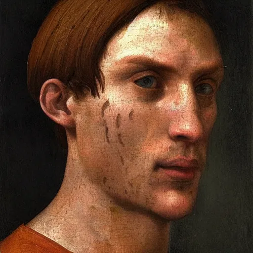 Image similar to A 14th century italian renaissance oil painting of Jerma985, portrait of Jerma985, grainy, realistic, very realistic, hyperrealistic, highly detailed, very detailed, extremely detailed, very neat, very epic, very cool, detailed, trending on artstation