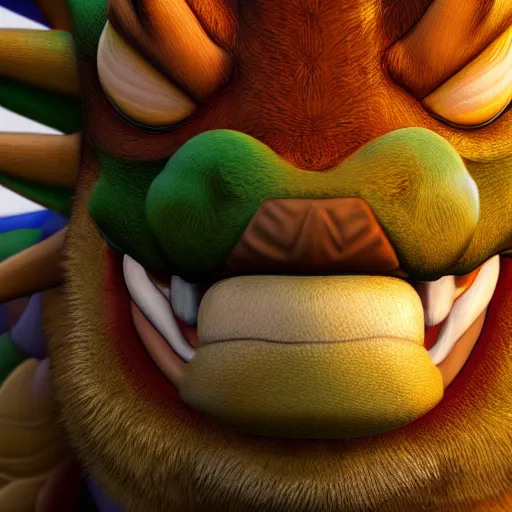 Prompt: photorealistic bowser, 4 k, 3 5 mm,