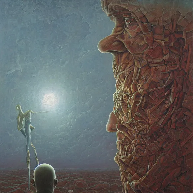 Image similar to an oil on canvas portrait painting of joe biden, surrealism, surrealist, cosmic horror, rob gonsalves, beksinski, high detail