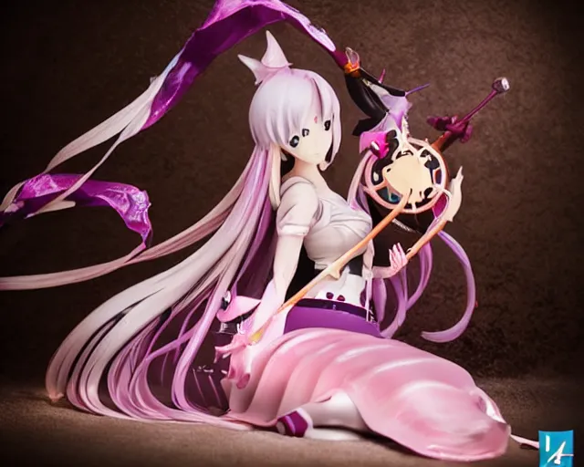 Image similar to Japan Expo isolated magical girl vinyl figure, figure photography, romantic undertones, anime stylized, high detail, ethereal lighting - H 640