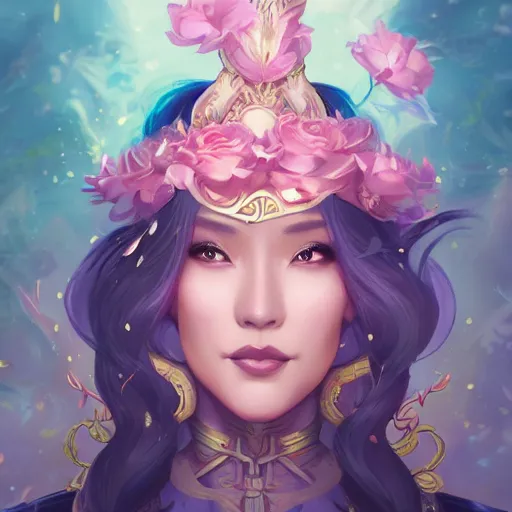 Image similar to a portrait of empress of china, art by lois van baarle and loish and ross tran and rossdraws and sam yang and samdoesarts and artgerm and saruei and disney and wlop, digital art, highly detailed, intricate, sharp focus, trending on artstation hq, deviantart, unreal engine 5, 4 k uhd image