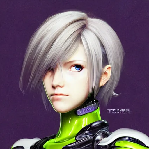 Image similar to portrait of female android by Tetsuya Nomura