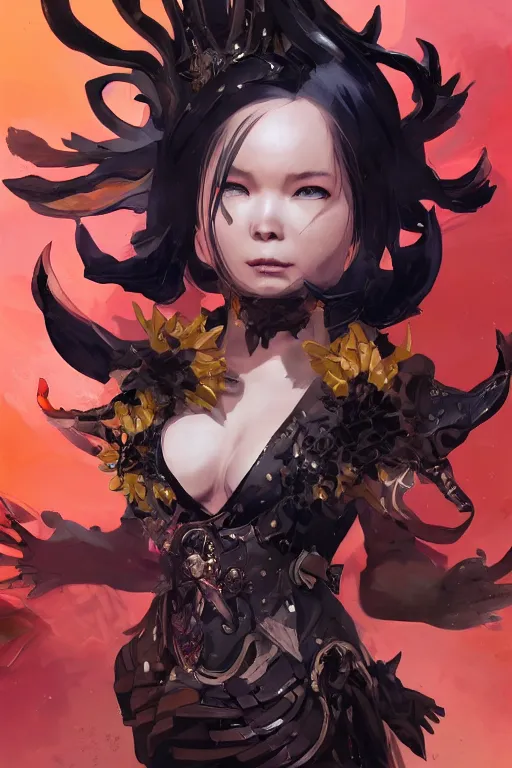 Image similar to soulless Bjork in a blade and soul spinoff artbook rendered by the artist Max Berthelot, Hyung tae Kim, Jiyun Chae, Lê Long, Joe Madureira, trending on Artstation by Hyung tae Kim, artbook, Stanley Artgerm Lau, WLOP, Rossdraws , James Gurney