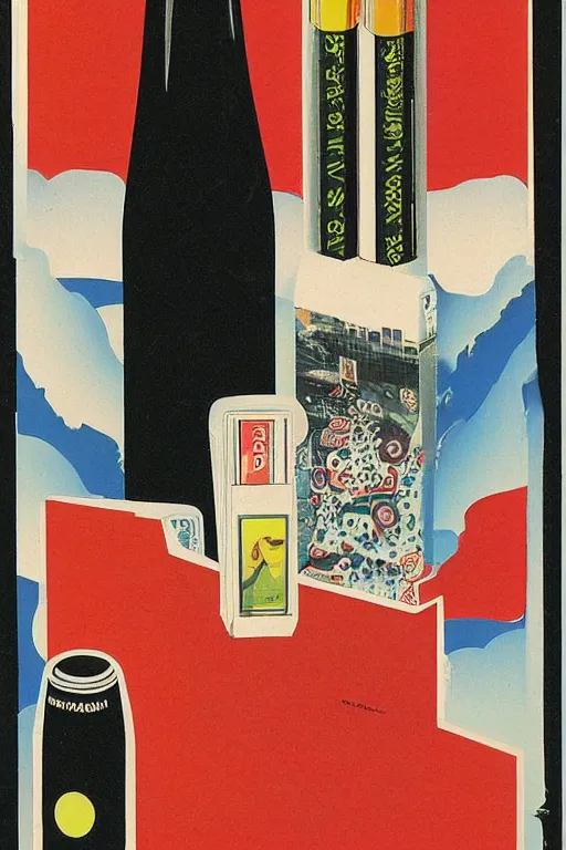 Image similar to design for a vintage cigarette pack by tadanori yokoo