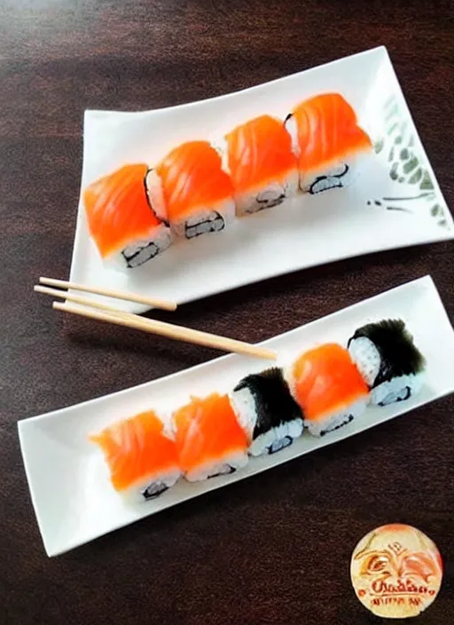 Image similar to clear photorealistic picture of adorable cats made out of sushi