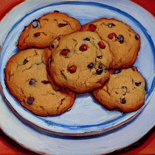 Prompt: Plate of Cookies by Thiebaud