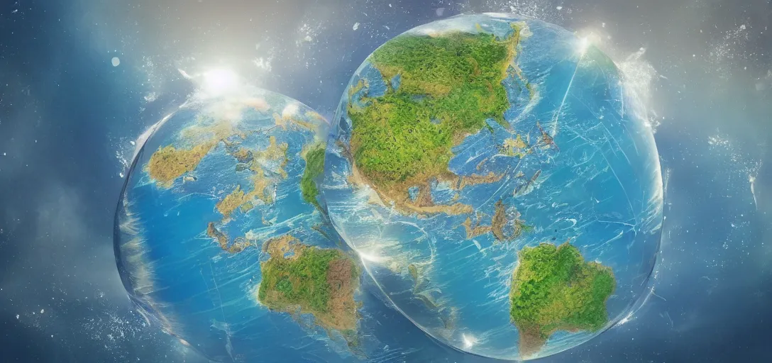 Image similar to fantasy world globe, 7 0 % ocean, extremely detailed, fantasy, no text, 4 k