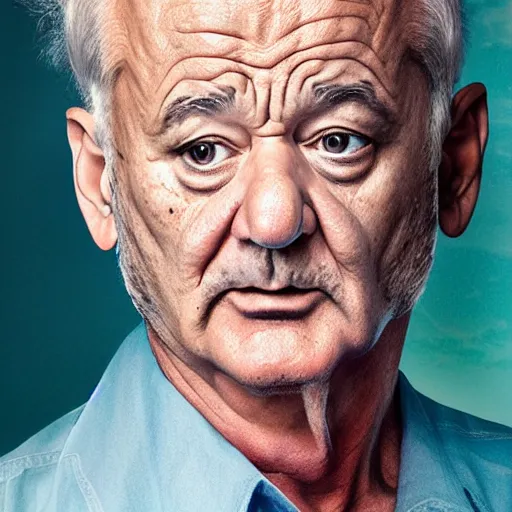 Prompt: stunning portrait photograph of Bill Murray as an angel by the genius photographer of our era, 8K HDR hyperrealism