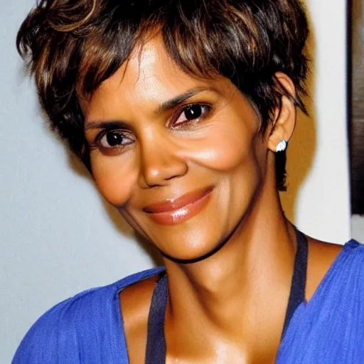 Image similar to halle berry as a blueberry fruit