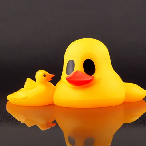 Image similar to beautiful and bright advertising 3 2 mm lens photo of scented soap shaped like a halloween rubber duck with bat wings, studio quality hdr 8 k photograph