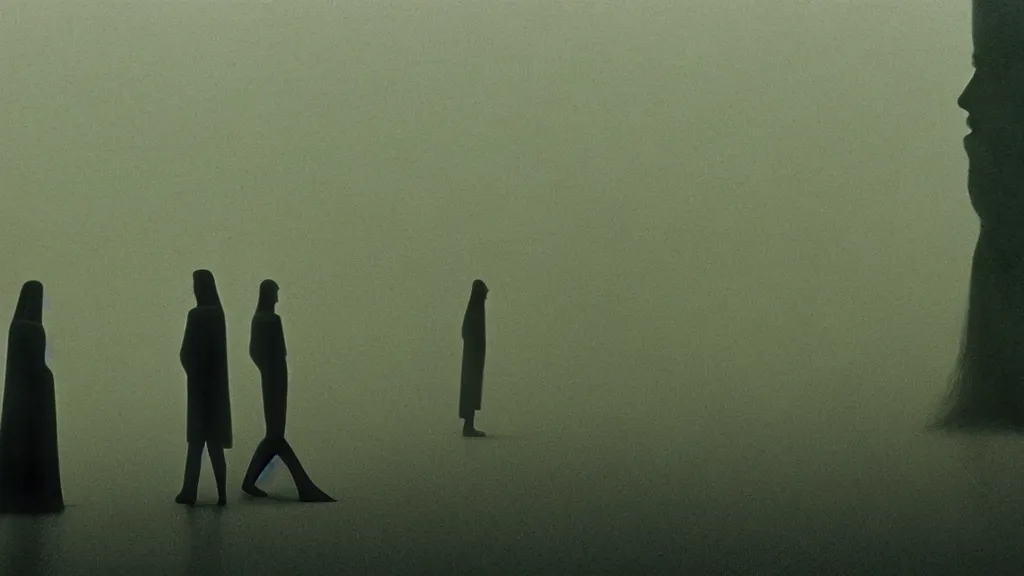 Image similar to they told me not to talk, film still from the movie directed by denis villeneuve and david cronenberg with art direction by salvador dali and zdzisław beksinski, wide lens