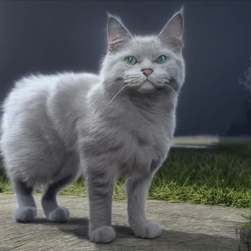 Image similar to nebelung cat, unreal engine, 4 k