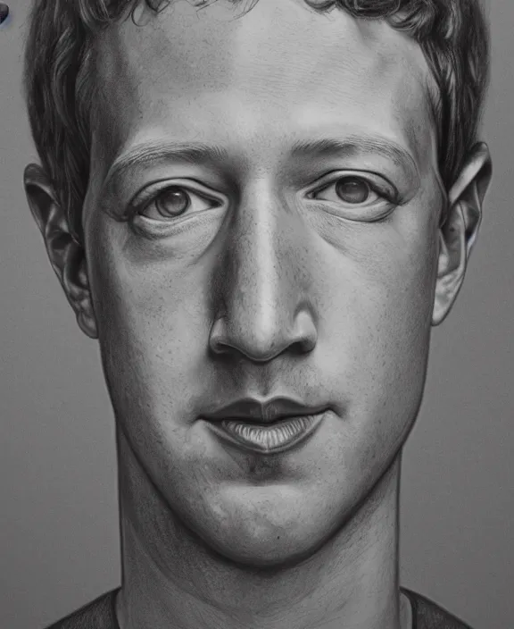 Image similar to a detailed pencil drawing of mark zuckerberg using the eye of agamotto