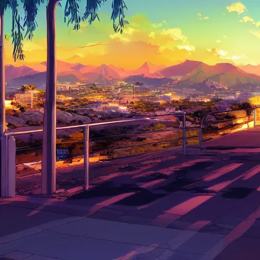 Image similar to beautiful anime Costa Blanca by makoto shinkai