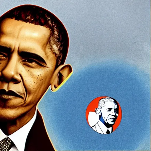 Prompt: atomic bomb featuring barack obama's face on the side