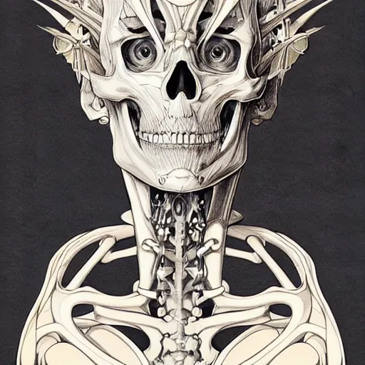 Image similar to anime manga skull portrait young male skeleton, intricate, elegant, highly detailed, digital, art by JC Leyendecker and sachin teng