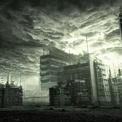 Prompt: evil souls begetting themselves, self creation of evil, industrial mass production advanced, photorealistic, realistic, dramatic lighting, fantastic reality, by stefan bakałowicz, 8 k resolution