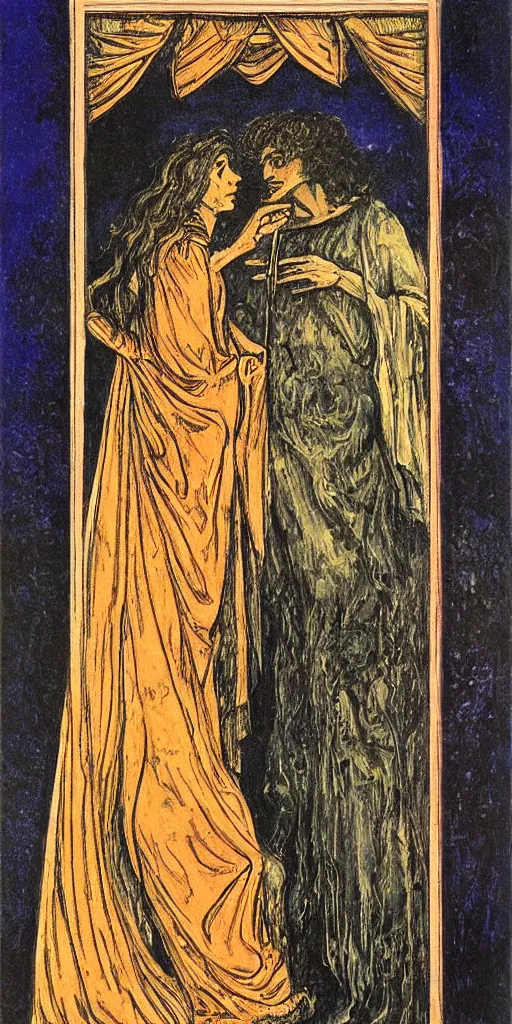 Image similar to the lovers tarot card by austin osman spare