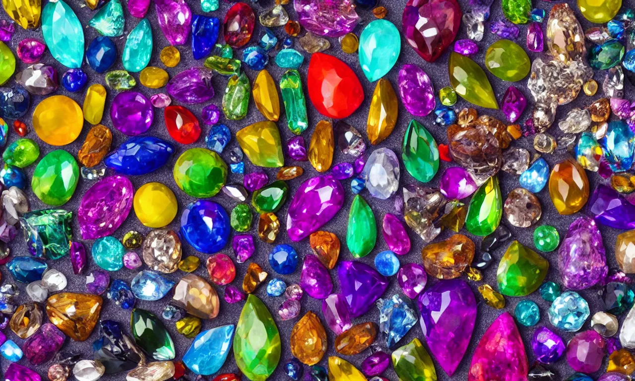 Prompt: material study, beautiful, colorful, strange exotic gemstones, exotic shapes, sharp focus, highly detailed, 4 k, cosmic background