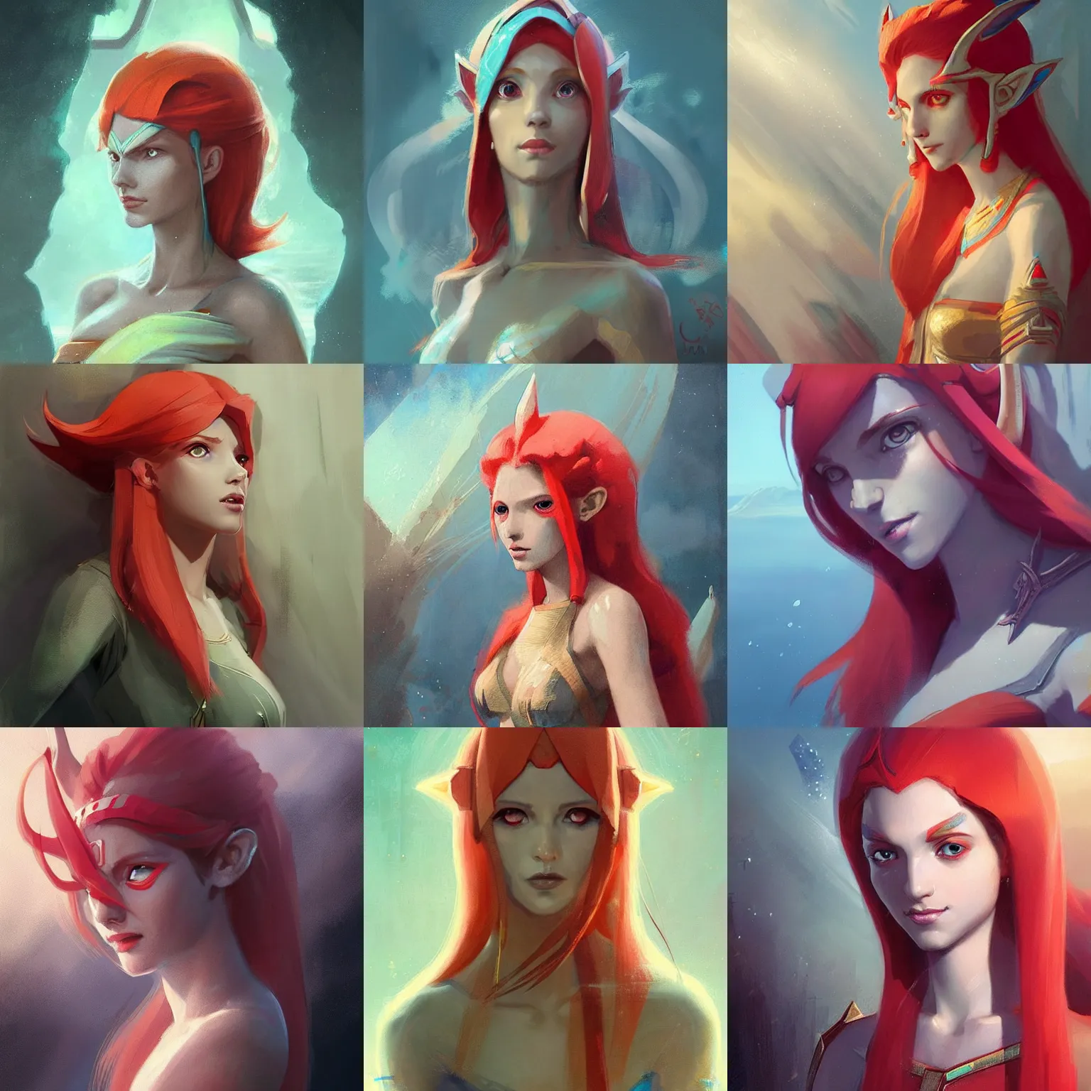 Prompt: “ portrait of mipha from zelda by greg rutkowski, young, attractive, highly detailed portrait, scifi, digital painting, artstation, concept art, smooth, sharp foccus ilustration, artstation hq ”