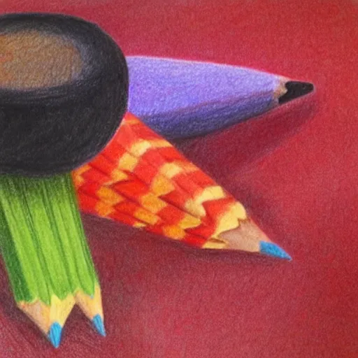 Prompt: pencil drawing of a crayon