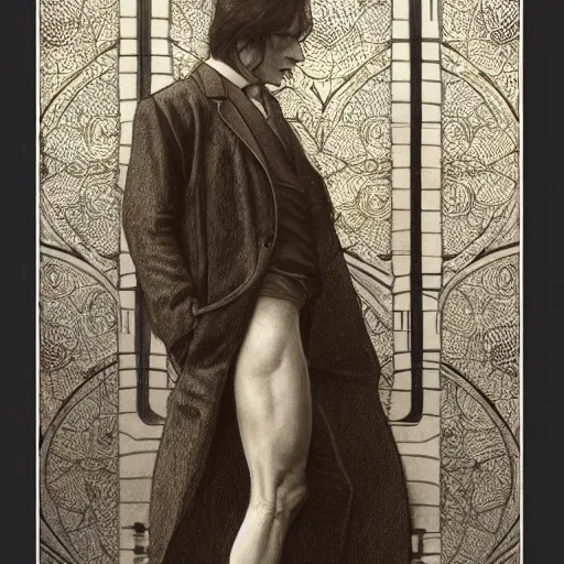 Prompt: amazing lifelike award winning pencil illustration of Oscar Wilde Bodybuilding trending on art station artgerm Greg rutkowski alphonse mucha cinematic