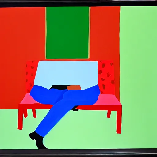 Prompt: painting of an invisible man, by hockney