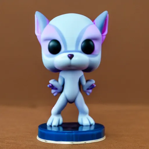 Prompt: A funko pop of Mewtwo