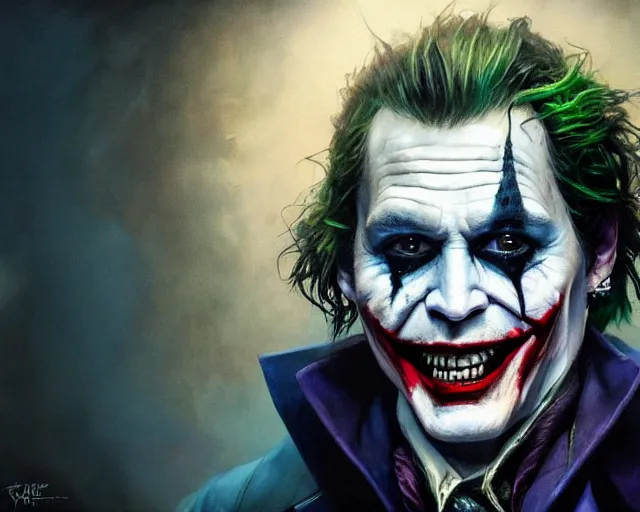 highly detailed portrait of johnny depp as the joker | Stable Diffusion ...