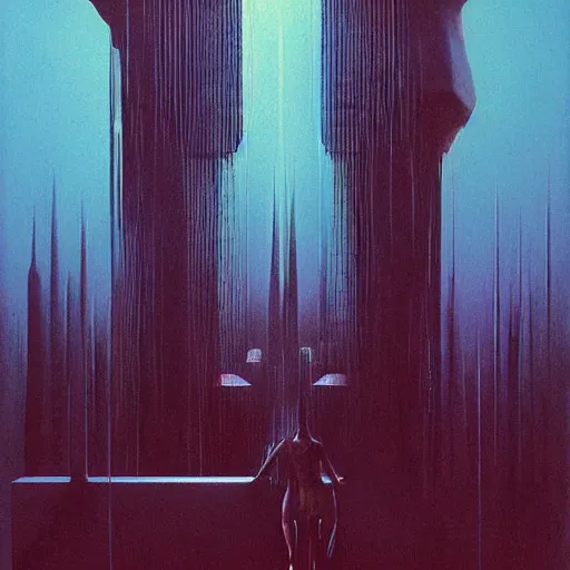 Prompt: cyberpunk by zdzisław beksinski