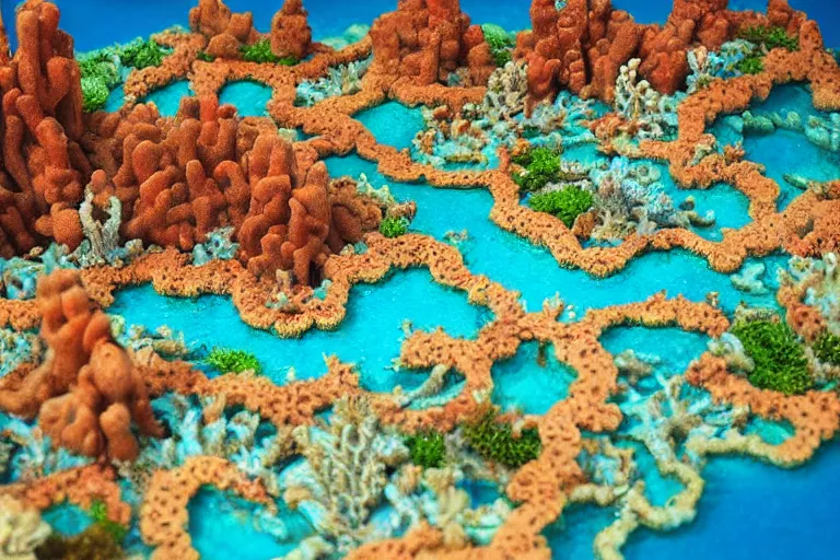 Prompt: “ a coral city. super detailed. intricate. photorealistic. award winning. ”