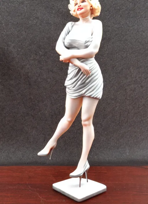 Prompt: Product Introduction Photos, 4K, Front view, Full body, 80mm resin detailed miniature of Marilyn Monroe