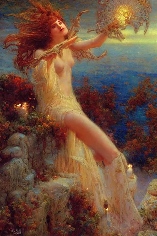 Image similar to dream of the endless. art by gaston bussiere.