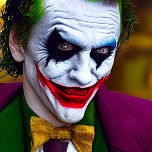 Image similar to the Joker smoking a joint