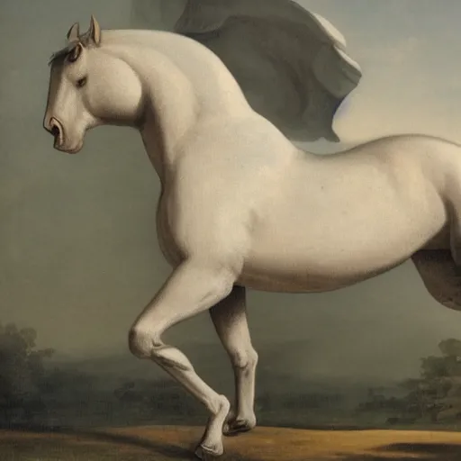 Image similar to A centaur, the upper body is a white ape, and the lower body is a black horse