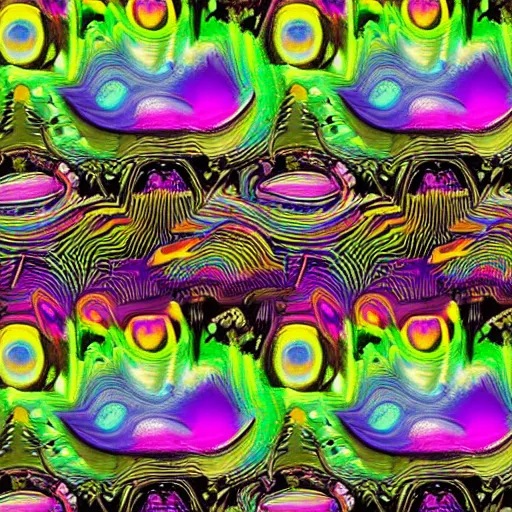 Image similar to psychedelic trippy couch in a forest, planets, milky way, sofa, cartoon green and purple