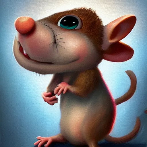 Image similar to cute rat pixar concept art trending artstation oil painting