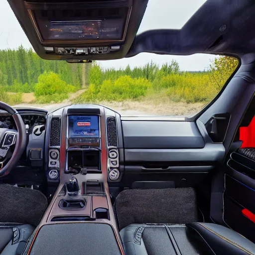 Image similar to the driver seat from a ford raptor in alberta, 4 k high - resolution photograph, ultra detail, hd photo