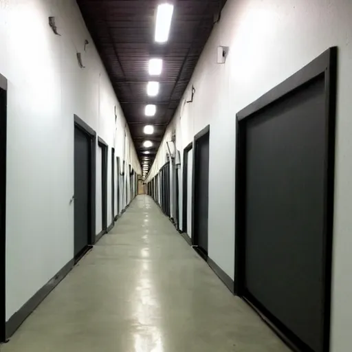 Prompt: warehouse hallway, craigslist photo