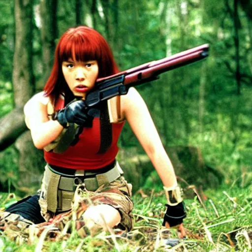 Image similar to a still of Scarlett Johansson in Battle Royale (2000)