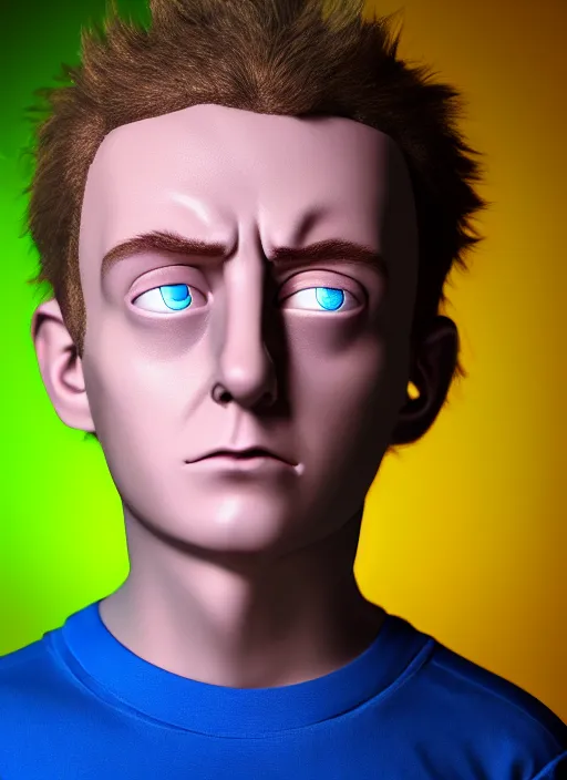 Image similar to teenage morty from rick and morty closeup photograph dslr photorealistic, studio lighting, ektachrome, detailed, intricate, face detail